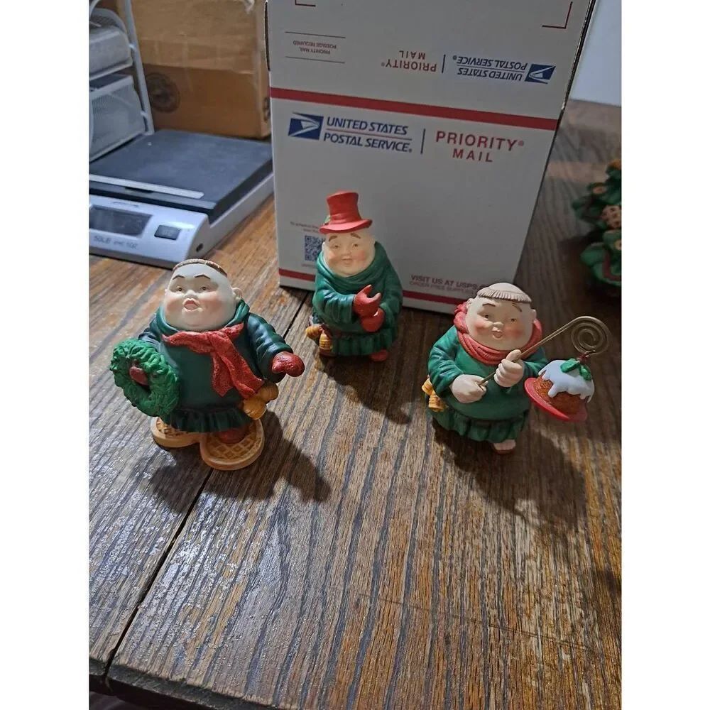 Vintage 3 Dept 56 Merry Makers Monks Friars  Retired Christmas Ceramic Figurines